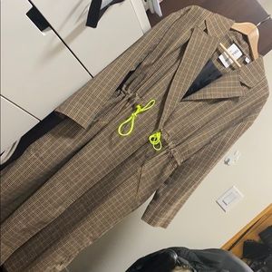 nwot collusion jacket neon plaid trench coat